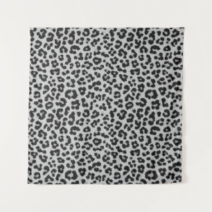 Graues Asche Leopard Cheetah Animal Print Muster Wandteppich