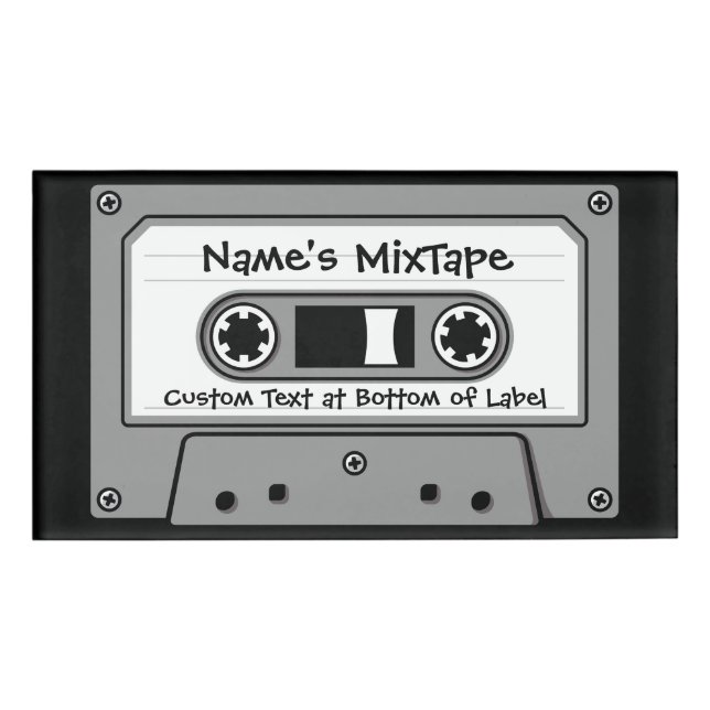 Graues Audio-Kassettenband Namenschild (Vorderseite)