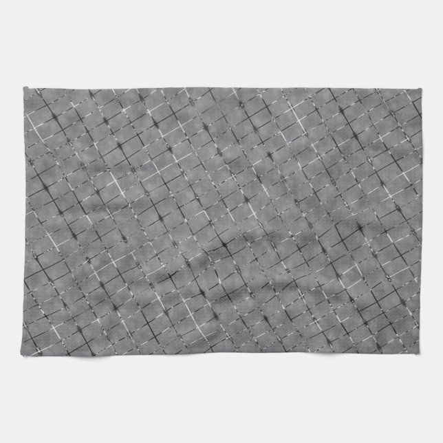 Graues Bild in Rechteck, Helligkeitsdraht untertei Geschirrtuch (Horizontal)