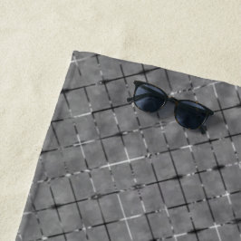 Graues Bild in Rechtecke unterteilt, heller Draht Strandtuch