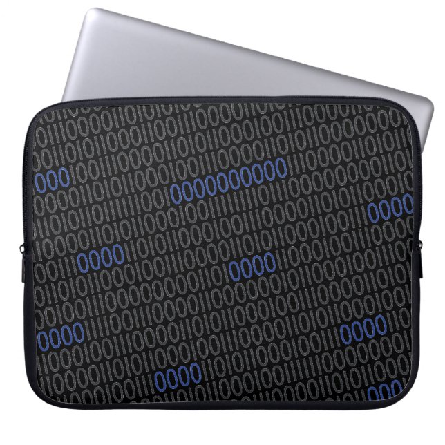 Graues Blau der Binärzahlen Laptopschutzhülle (Vorderseite)