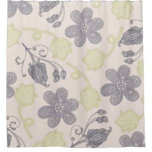 Graues Blumen des modernen Vintagen tadellosen Duschvorhang