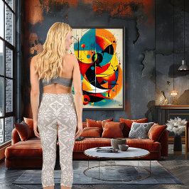 Graues Blumenmuster mit benutzerdefiniertem Text u Capri Leggings