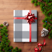 Graues Buffalo Kariert Wrapping Paper