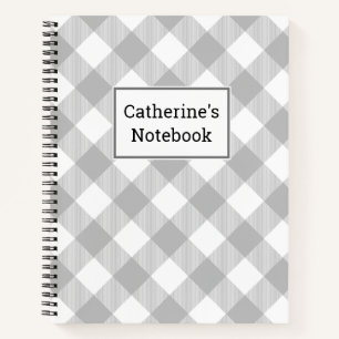 Graues Buffalo-Kariertes Notebook Notizbuch