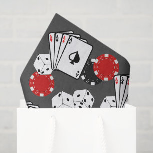 Graues Casino Poker Party Tissue Paper Seidenpapier