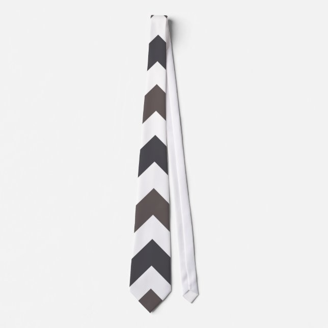 Graues Chevron-Zickzack-Muster Krawatte (Vorderseite)