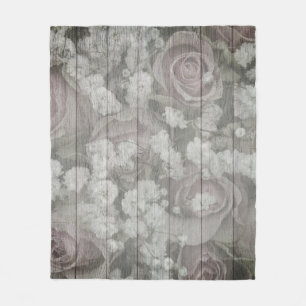 Graues Country-Design Fleecedecke