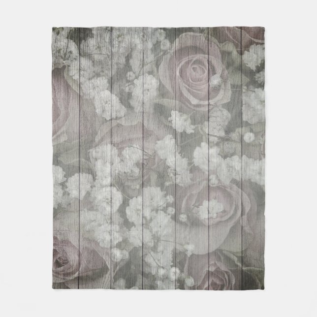 Graues Country-Design Fleecedecke (Vorderseite)