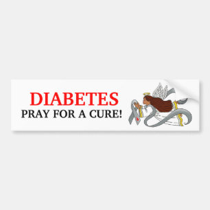 "Graues Diabetes-Band" ethnischer Awarenesss Engel Autoaufkleber