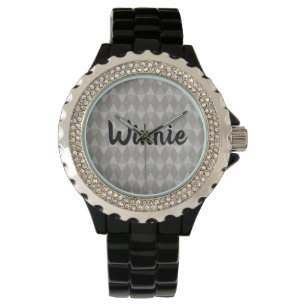 Graues Diamantmuster Armbanduhr