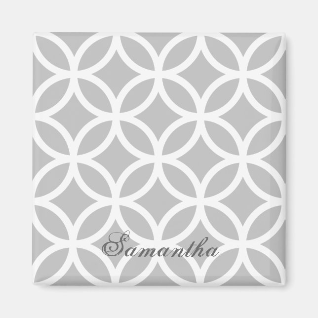 Graues Diamond-Muster Personalisiertes Magnet (Vorne)