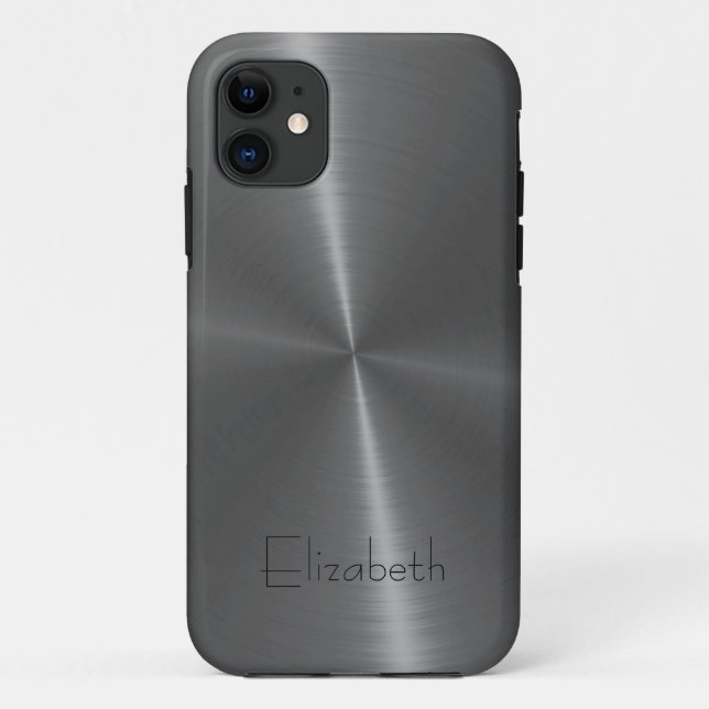 Graues Edelstahl-Metall Case-Mate iPhone Hülle (Rückseite)