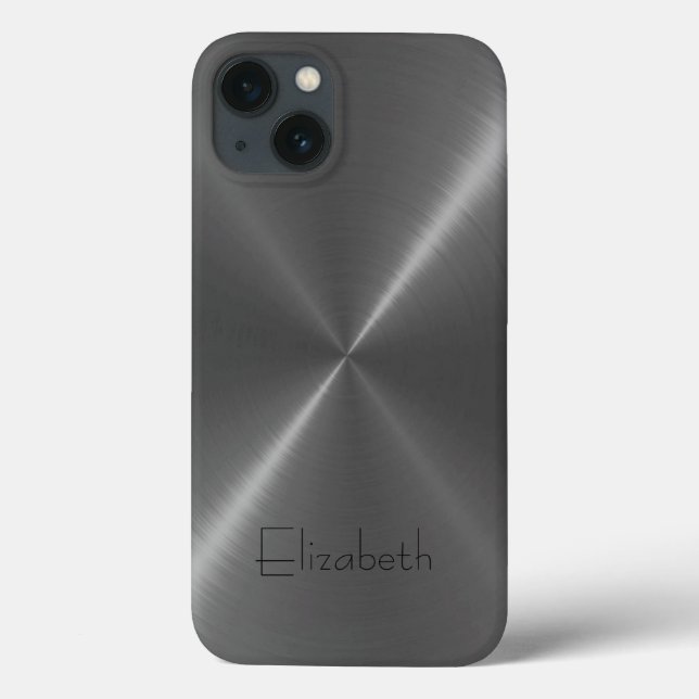 Graues Edelstahlmetall Case-Mate iPhone Hülle (Rückseite)