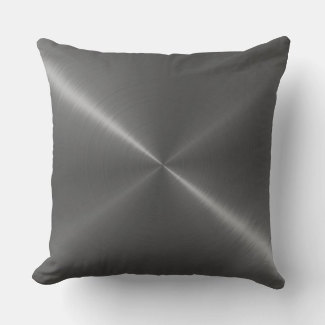 Graues Edelstahlmetall Kissen (Vorderseite)