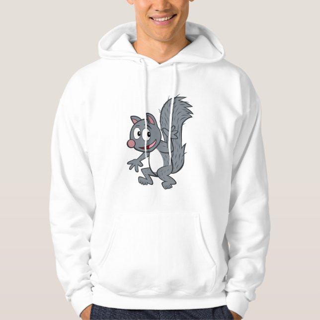 Graues Eichhörnchen-Wellenartig bewegen Hoodie (Vorderseite)