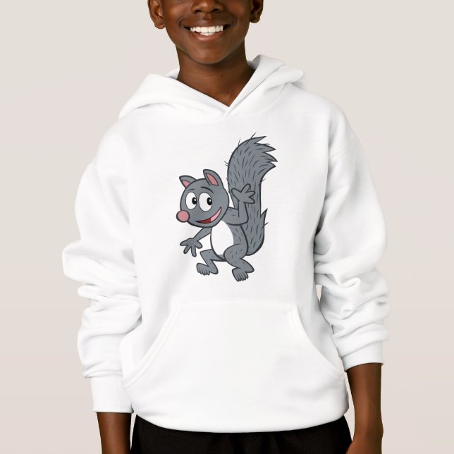 Graues Eichhörnchen-Wellenartig bewegen Hoodie (Vorderseite)