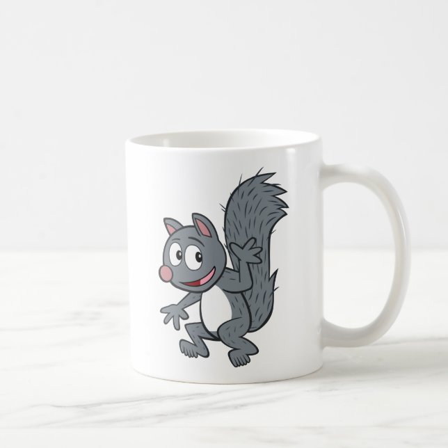 Graues Eichhörnchen-Wellenartig bewegen Kaffeetasse (Rechts)