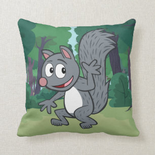 Graues Eichhörnchen-Wellenartig bewegen Kissen