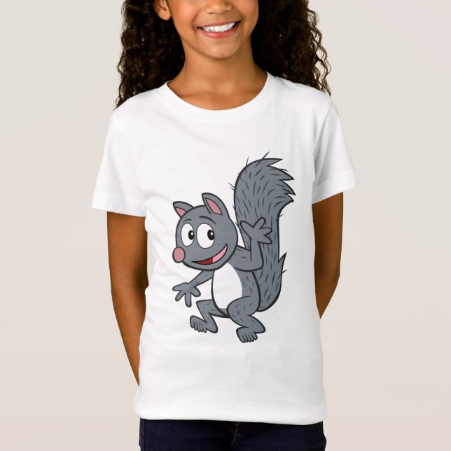 Graues Eichhörnchen-Wellenartig bewegen T-Shirt (Vorderseite)