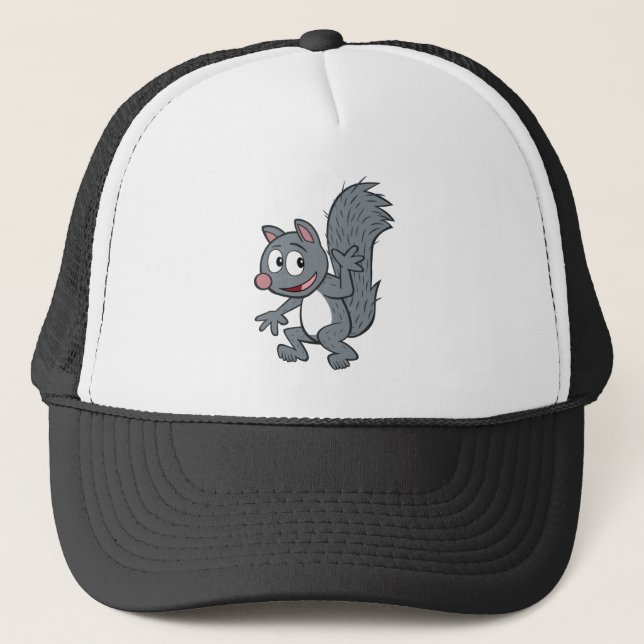 Graues Eichhörnchen-Wellenartig bewegen Truckerkappe (Vorderseite)