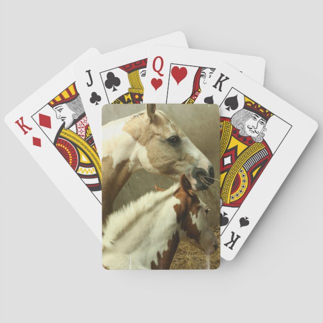 Graues Eventing Pferdekartenstapeles Spielkarten (Rückseite)
