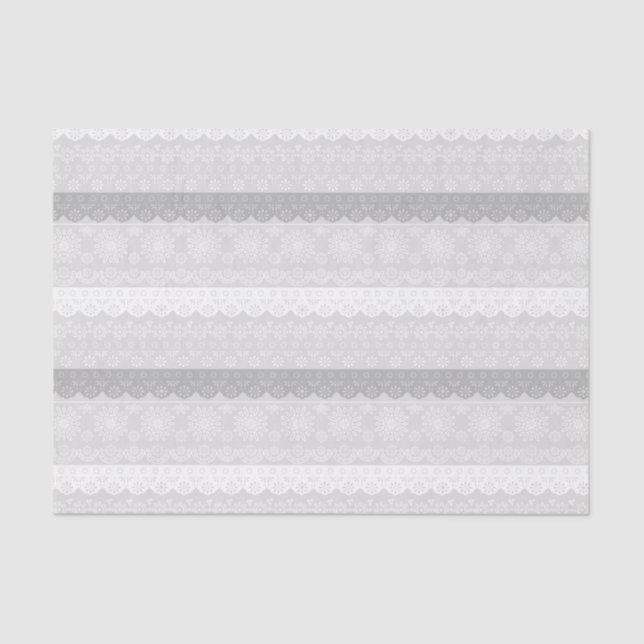 Graues Eyelet-Spitzen-Tissue Paper Seidenpapier (Vorderseite)