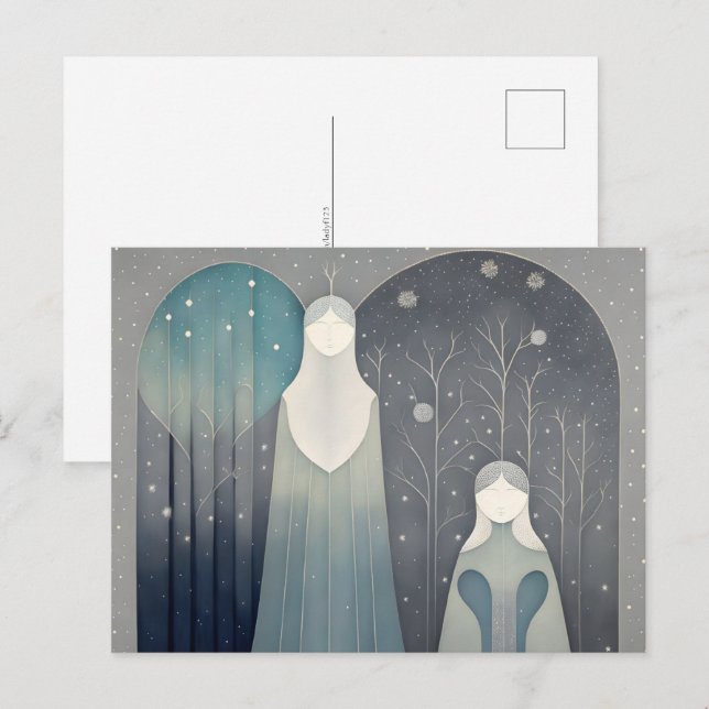 Graues Familienportrait, Postkreuzung Postkarte (Vorne/Hinten)