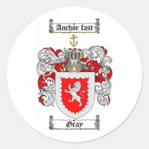 Graues FAMILIENWAPPEN - graue Wappendecke Runder Aufkleber