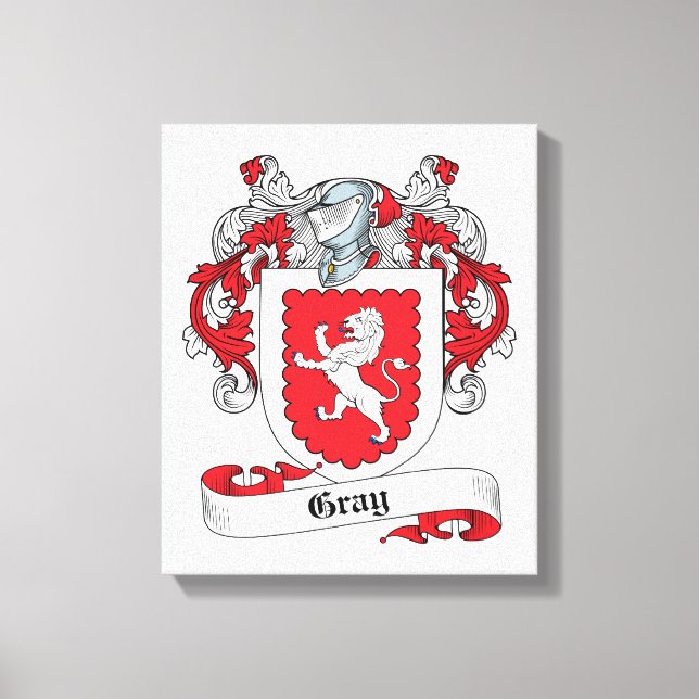 Graues Familienwappen Leinwanddruck (Vorderseite)
