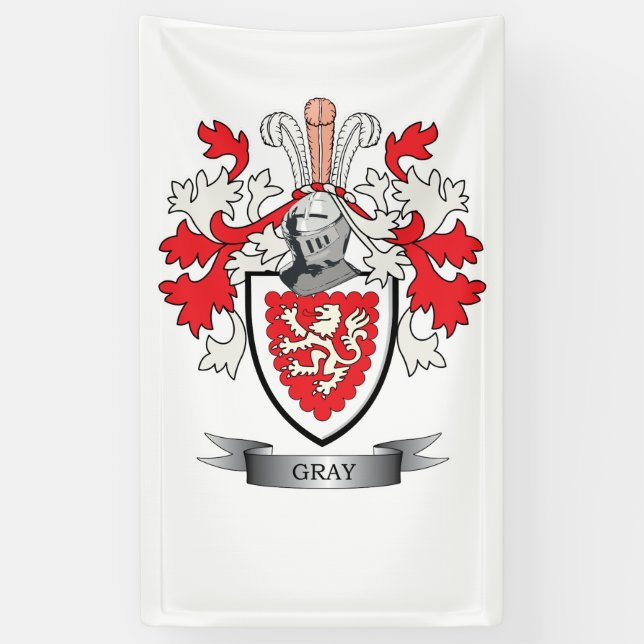 Graues Familienwappen-Wappen Banner (Vertikal)