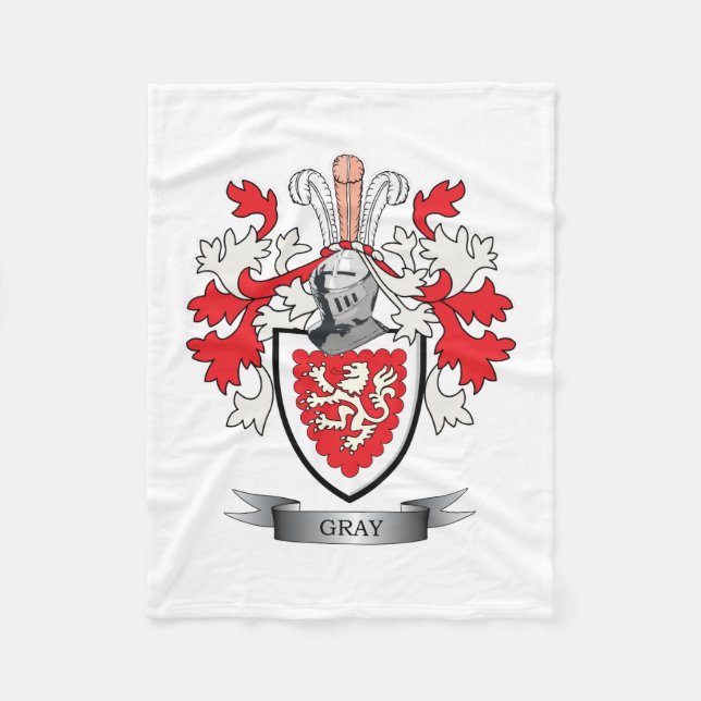 Graues Familienwappen-Wappen Fleecedecke (Vorderseite)