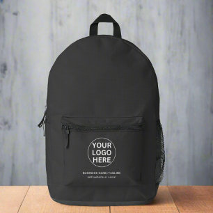Graues Firmenlogo l Werbe-Branding Bedruckter Rucksack