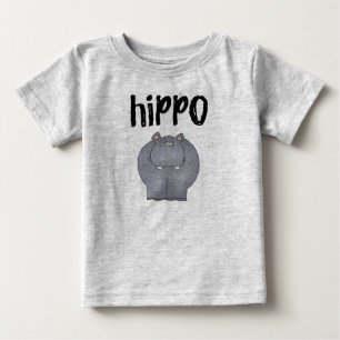 Graues Flusspferd Baby T-shirt