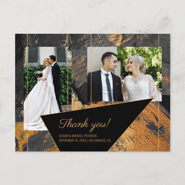 Graues Foto für die Hochzeit in Acrylgold Postkarte (Vorderseite)