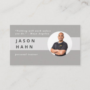 Graues Foto für Personal Trainer Visitenkarte