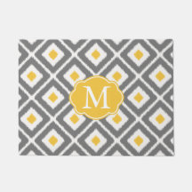 Graues, gelbes, weißes Ikat-Diamantmuster