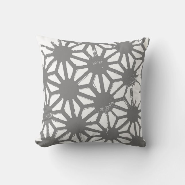 Graues geometrisches Muster Kissen (Vorderseite)
