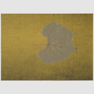 Graues getrocknetes Blatt auf Vintagem Senf Seidenpapier