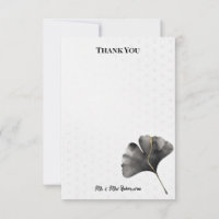 Graues Ginkgoblatt Hochzeit Danke Karte