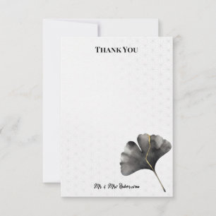 Graues Ginkgoblatt Hochzeit Danke Karte