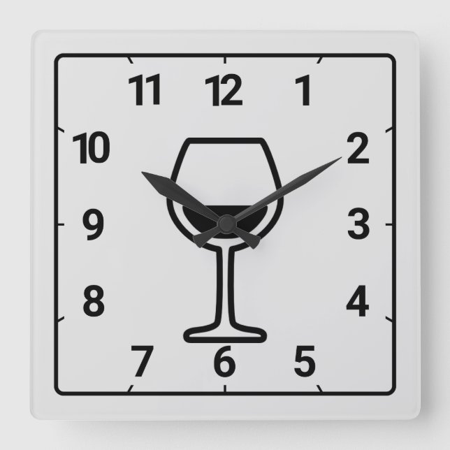 Graues Glas Quadratische Wanduhr (Vorderseite)