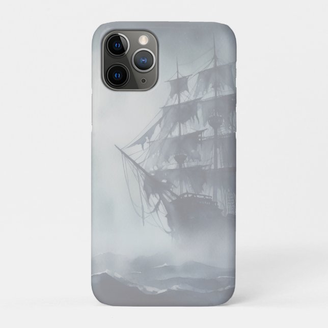 Graues, graues Fog Pirate Schiff 2 Case-Mate iPhone Hülle (Rückseite)