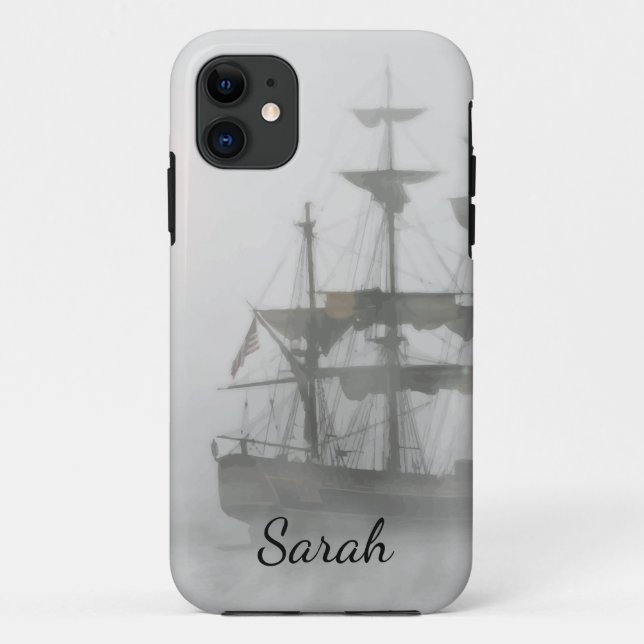 Graues, graues Nebel Piratenschiff mit Namen Case-Mate iPhone Hülle (Rückseite)