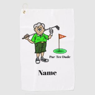 Graues Haar Männlich Par-T-Shirt Typ Golf Handtuch