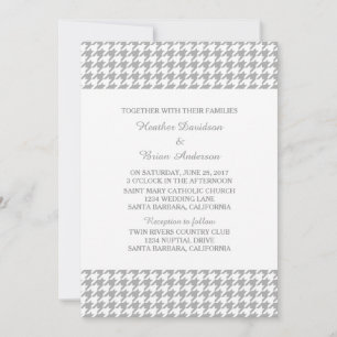 Graues Hahnentrittmuster Wedding Invite Einladung