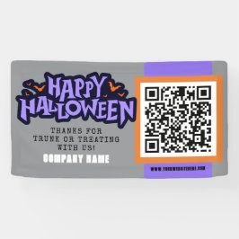 Graues Happy Halloween QR Business Banner