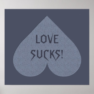 Graues Herz Anti-Valentine-Custom-Poster Poster