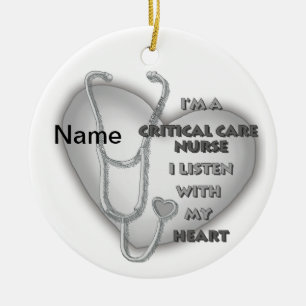 Graues Herz - Kritische Pflegekraft Keramik Ornament