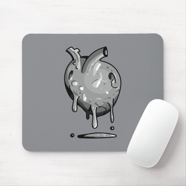 graues Herz Mousepad (Mit Mouse)